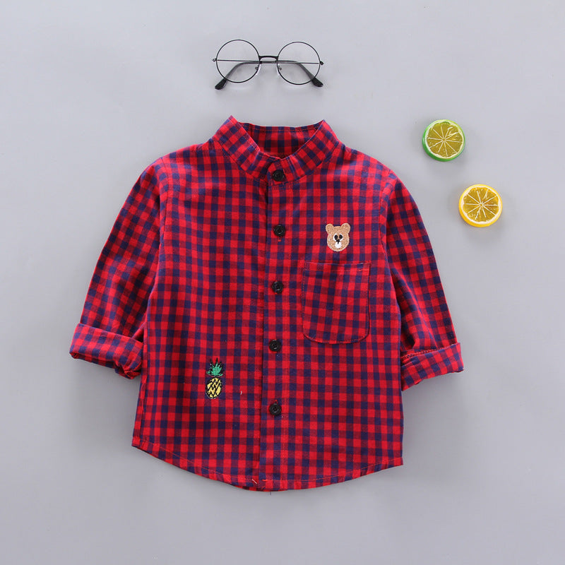 Baju Kemeja Anak Laki-laki/Perempuan Usia : 2-6 Tahun Model Terbaru Motif Bear Bahan Premium Kualitas Impor