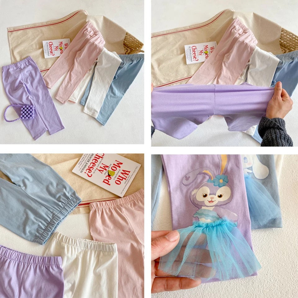 Celana Legging Panjang Anak Cewek/Perempuan Stella Lou Melody Haichi  / Legging Import Bahan Cotton Spandex