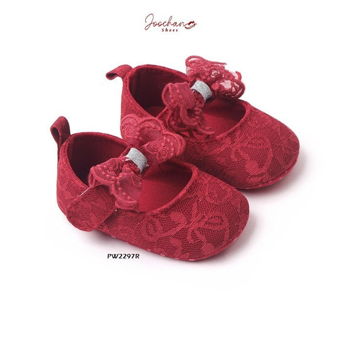 Sepatu Prewalker Bayi Perempuan Cewek Brokat Bunga Pita Bahan Kualitas Impor usia 0-1 Tahun