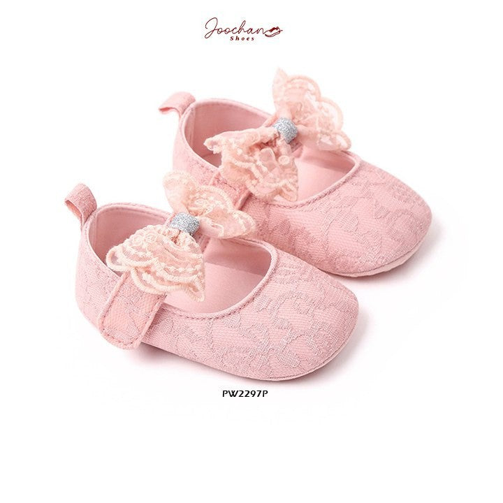 Sepatu Prewalker Bayi Perempuan Cewek Brokat Bunga Pita Bahan Kualitas Impor usia 0-1 Tahun