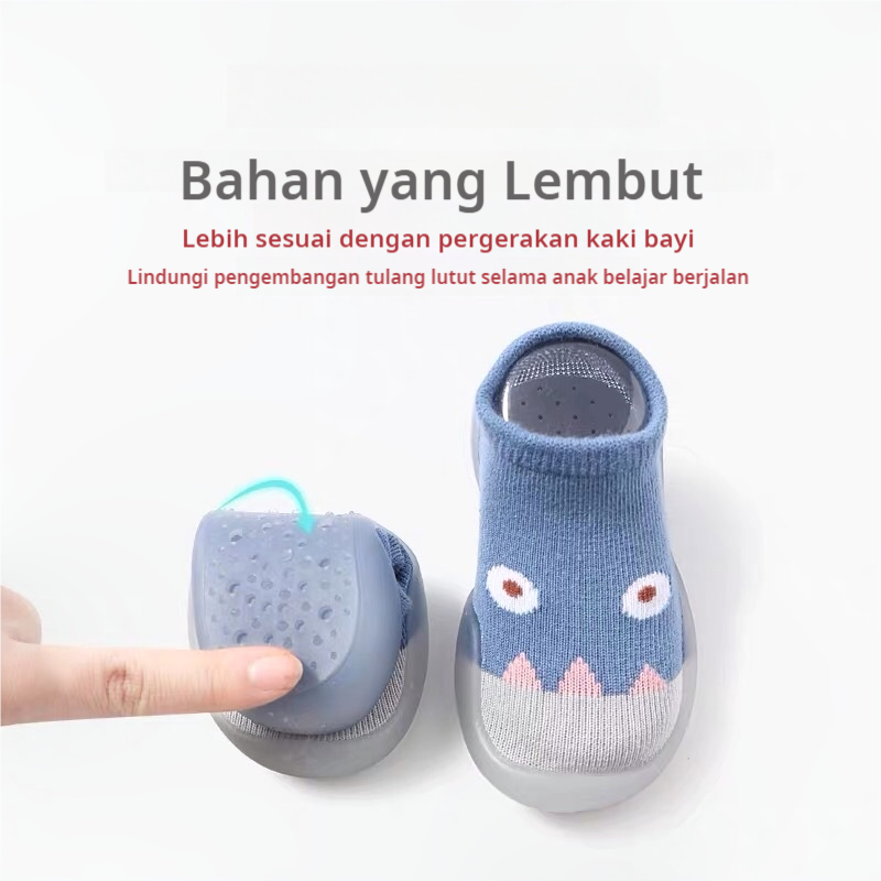 Sepatu Kaos Kaki Joochan PreWalker Bayi/Anak Cewek/Cowok/Unisex Motif Fish Bahan Premium dan Kualitas Impor