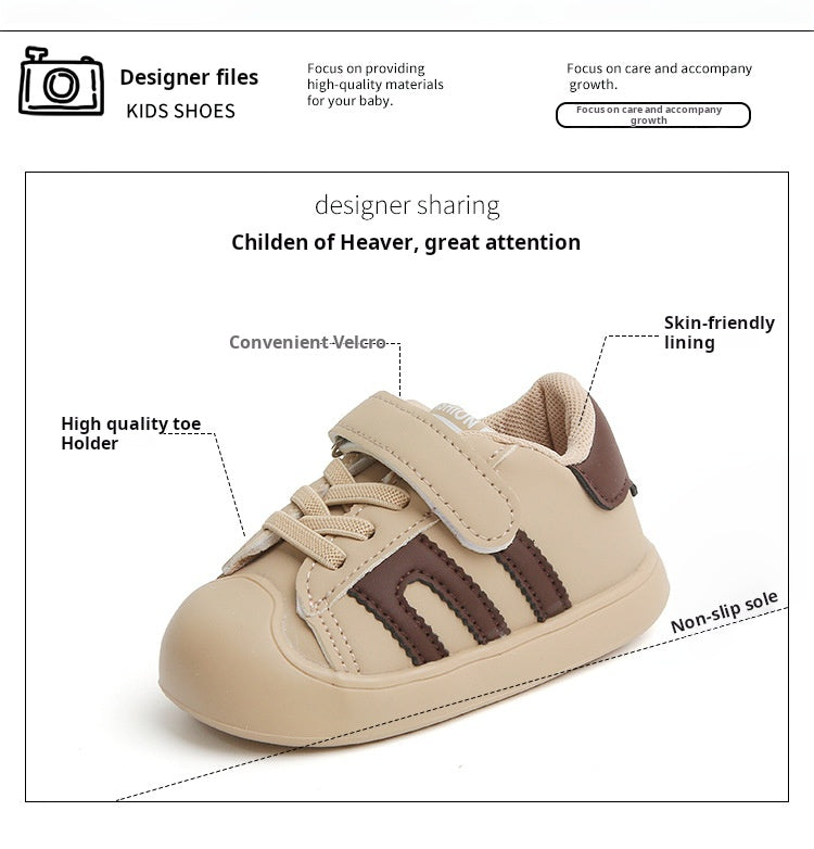 Sepatu Sneakers Stripe Anti Slip  Anak Bayi Cewek/Cowok Usia 0-2 Tahun Bahan Premium Impor