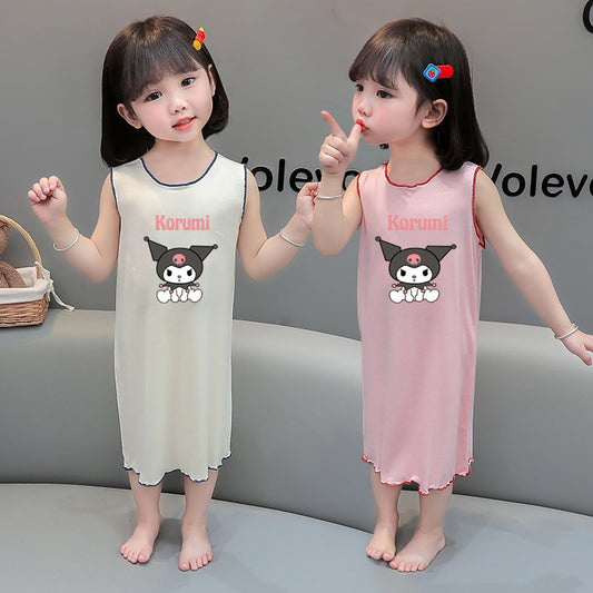 baju daster anak impor motif kartun / dress anak perempuan motif kuromi kualitas premium