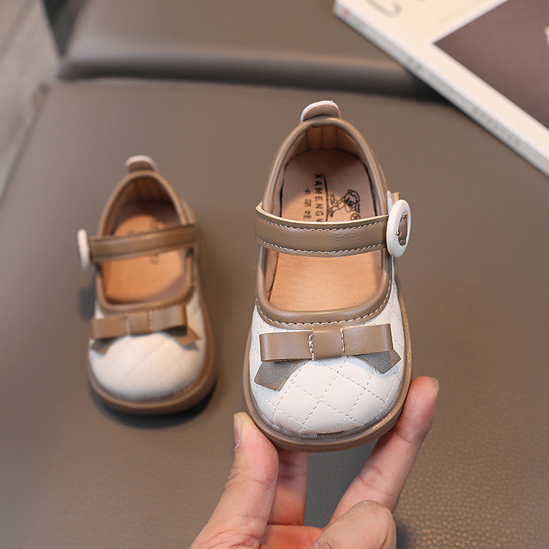 Sepatu Kulit Anak Cewek Perempuan 0-12 Bulan Motif Pita Bahan Premium Impor