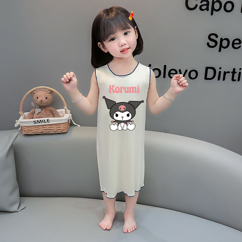 baju daster anak impor motif kartun / dress anak perempuan motif kuromi kualitas premium