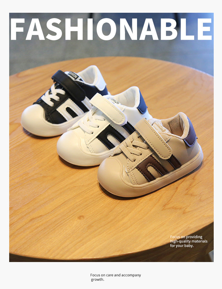 Sepatu Sneakers Stripe Anti Slip  Anak Bayi Cewek/Cowok Usia 0-2 Tahun Bahan Premium Impor