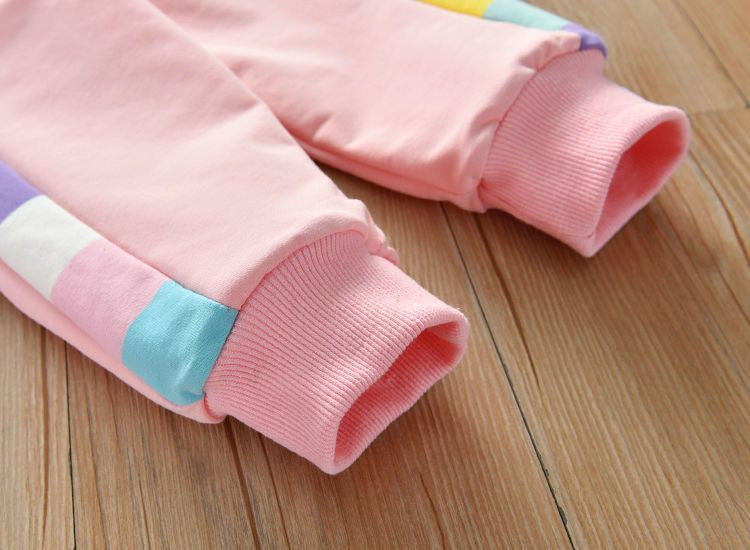 Setelan Baju Celana Training Pelangi Sweater Sanrio Cewek / Perempuan 1-6 Tahun  Bahan Premium Impor