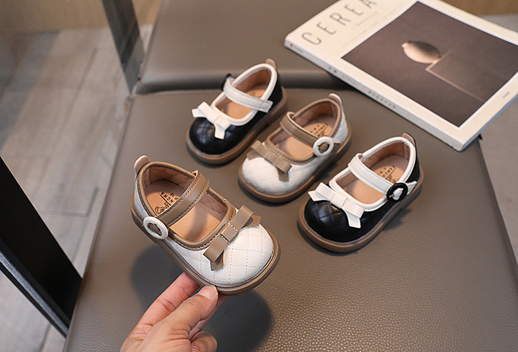 Sepatu Kulit Anak Cewek Perempuan 0-12 Bulan Motif Pita Bahan Premium Impor