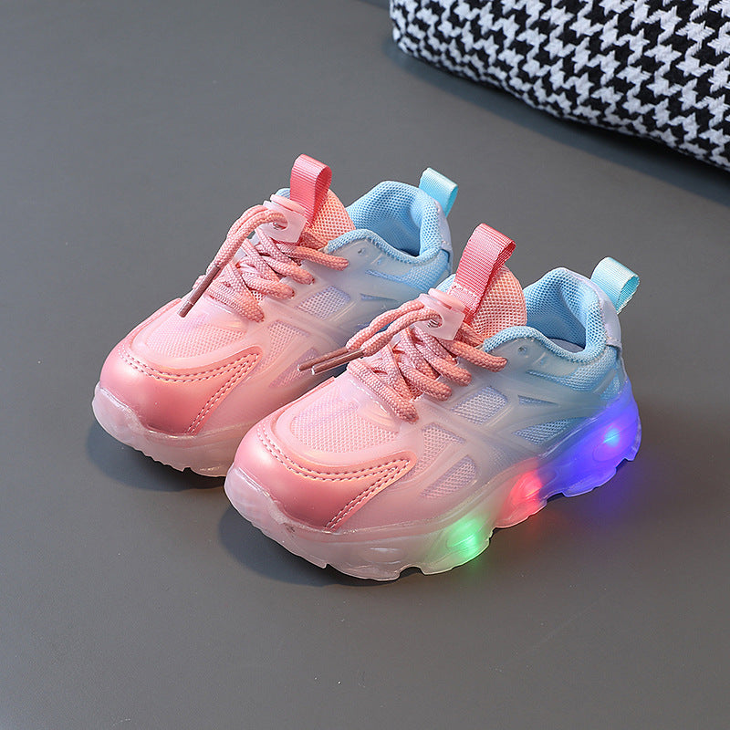 Sepatu Anak Cewek/Cowok Sneakers LED Full Color  Bahan Premium Impor