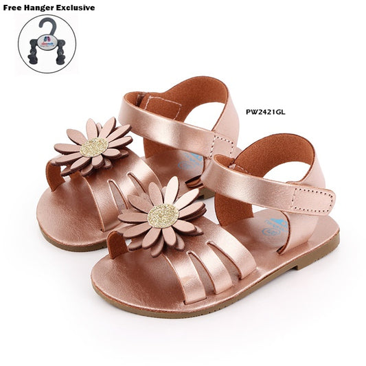 Sandal Bayi Prewalker Sun Flower Gold cewek/perempuan usia 1-8 Bulan Bahan Premium Impor