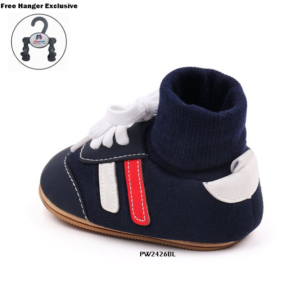 Sepatu Bayi Prewalker Tali Stripe cowok/laki usia 1-8 Bulan Bahan Premium Impor