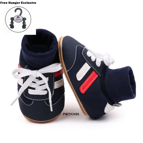 Sepatu Bayi Prewalker Tali Stripe cowok/laki usia 1-8 Bulan Bahan Premium Impor