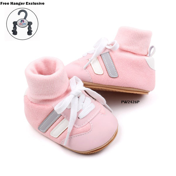 Sepatu Bayi Prewalker Tali Stripe cowok/laki usia 1-8 Bulan Bahan Premium Impor