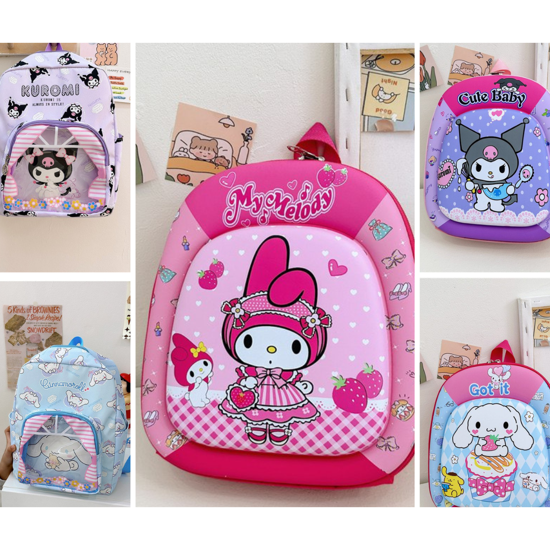 Tas Sekolah Ransel Anak Cewek/Perempuan TK SD Style Sanrio / Cinnamoroll Clear Bahan Premium Impor