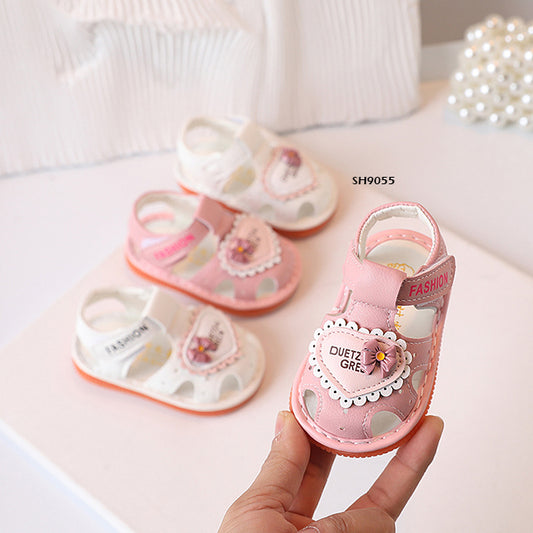 Sepatu Sandal Anak Cit-Cit Love Flower Pearl cewek/perempuan usia 0-12 Bulan Bahan Premium Impor