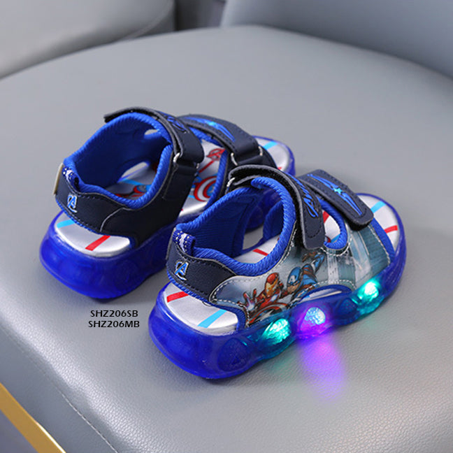 Sandal Anak LED Avengers  cowok/laki usia 1-5 Tahun Bahan Premium Impor