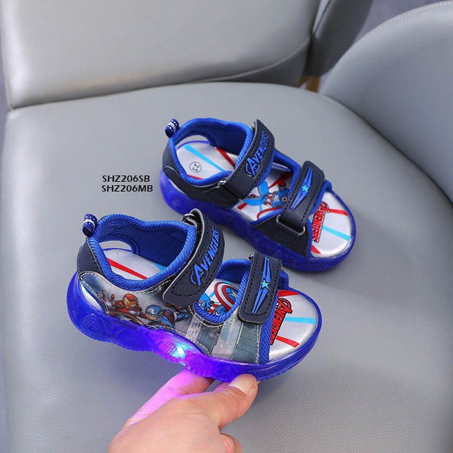 Sandal Anak LED Avengers  cowok/laki usia 1-5 Tahun Bahan Premium Impor