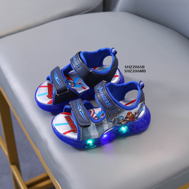 Sandal Anak LED Avengers  cowok/laki usia 1-5 Tahun Bahan Premium Impor