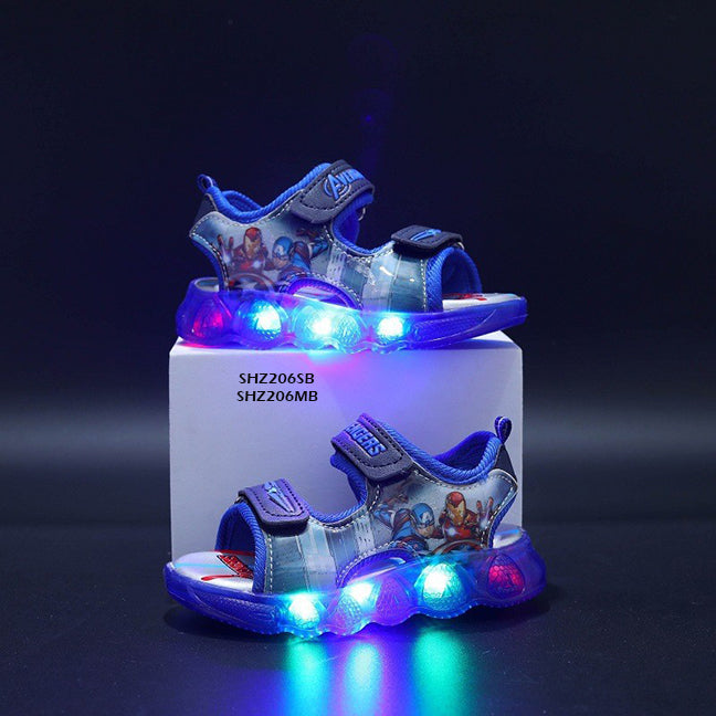 Sandal Anak LED Avengers  cowok/laki usia 1-5 Tahun Bahan Premium Impor