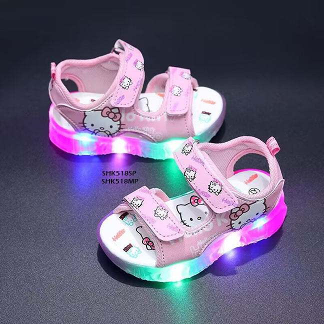 Sepatu Sandal Anak Hello Kitty LED cewek/perempuan usia 1-5 Tahun Bahan Premium Impor