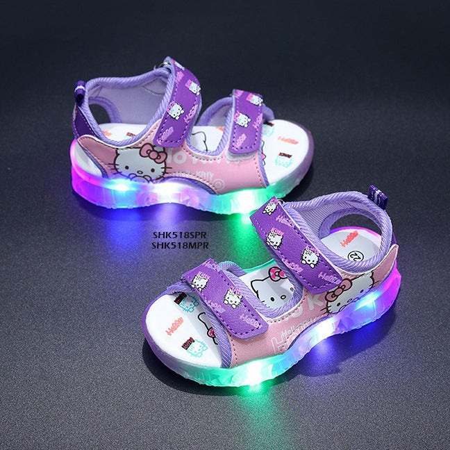 Sepatu Sandal Anak Hello Kitty LED cewek/perempuan usia 1-5 Tahun Bahan Premium Impor