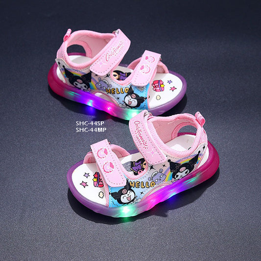 Sepatu Sandal Anak Kuromi LED cewek/perempuan usia 1-5 Tahun Bahan Premium Impor