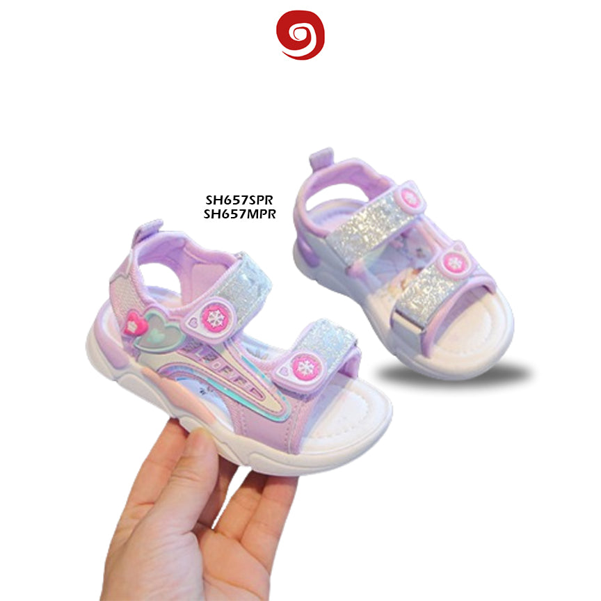 Sepatu Sandal Little Girls Princess Purple & Pink Size M