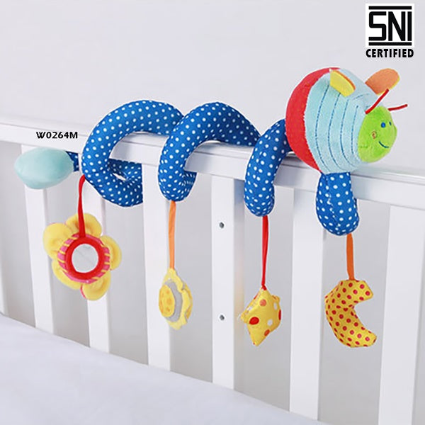 Boneka Lilit Rattle Music Blue Polka