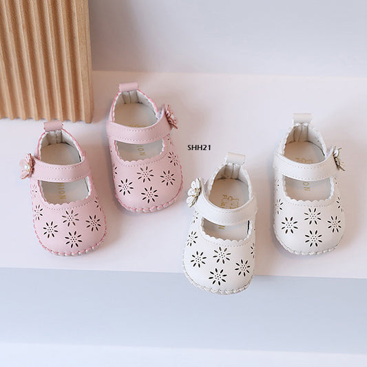Sepatu Flat Shoes Anak Motif Bunga  cewek/perempuan usia 0-12 Bulan Bahan Premium Impor
