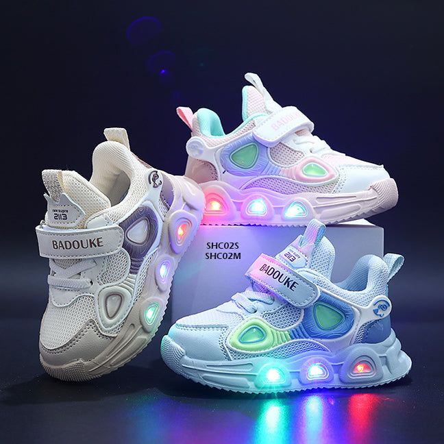 Sepatu LED Badouke Anak cewek/cowok usia 1-5 Tahun Bahan Premium Impor