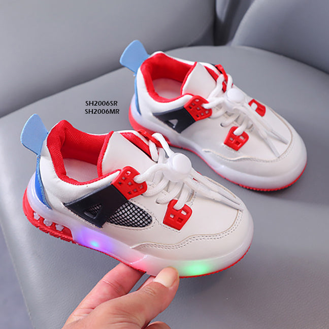 Sepatu LED Tali Serut Anak cewek/cowok usia 1-5 Tahun Bahan Premium Impor