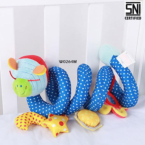 Boneka Lilit Rattle Music Blue Polka