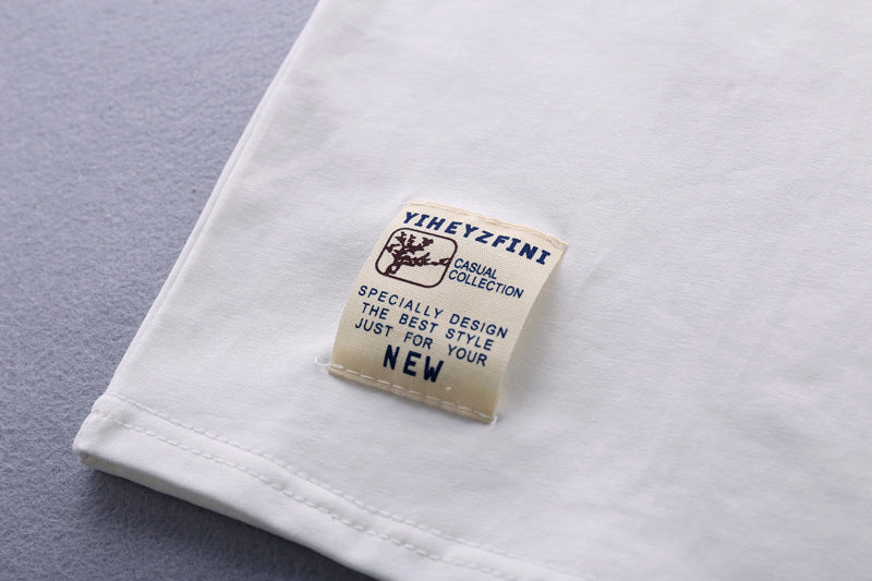 Setelan Baju/Kaos Celana Pendek Impor Anak Laki-Laki Motif Kartun Warna Putih