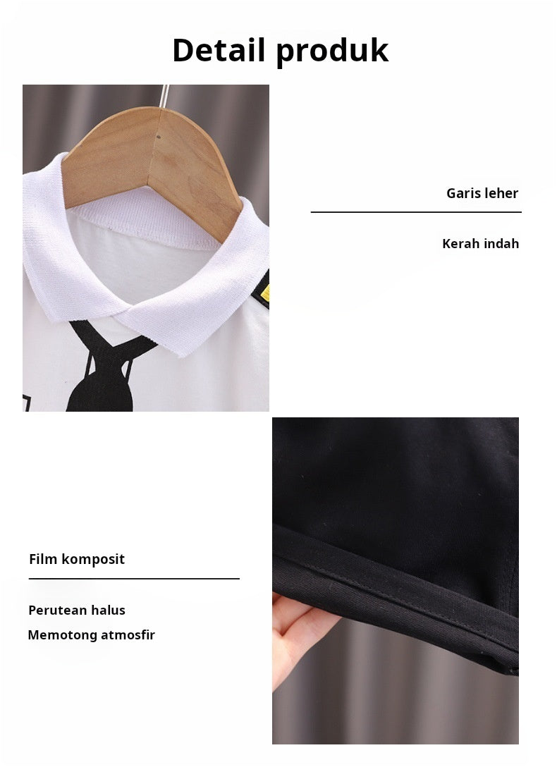Setelan Baju Pilot Celana Pendek Hitam Lucu , Fashionable Import Anak Perempuan  PAUD/TK/Balita