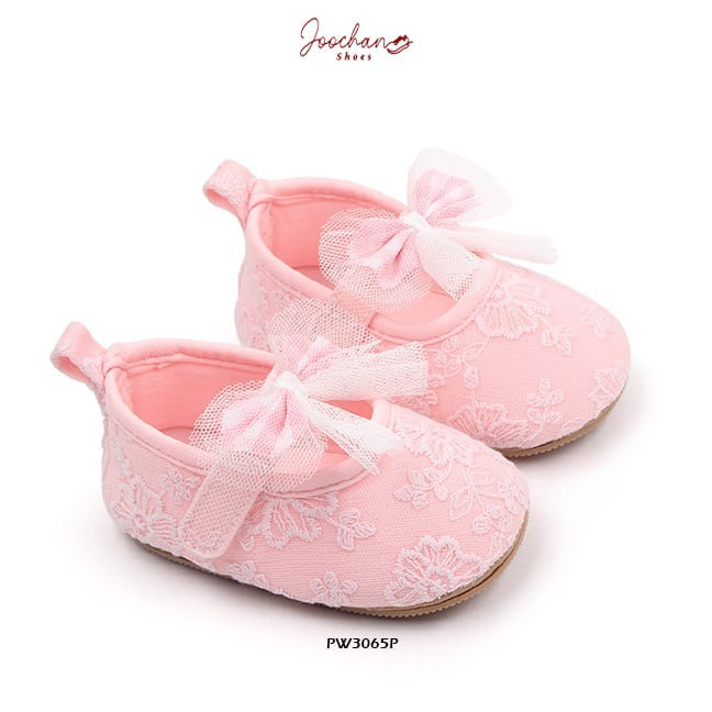 Sepatu Sneaker Prewalker Bayi Perempuan  Bordir Ribbon Style