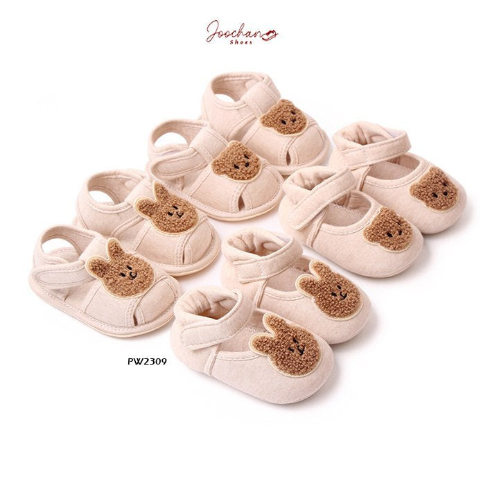 Sepatu Prewalker Bayi Perempuan Karakter Bulu Bear Rabbit