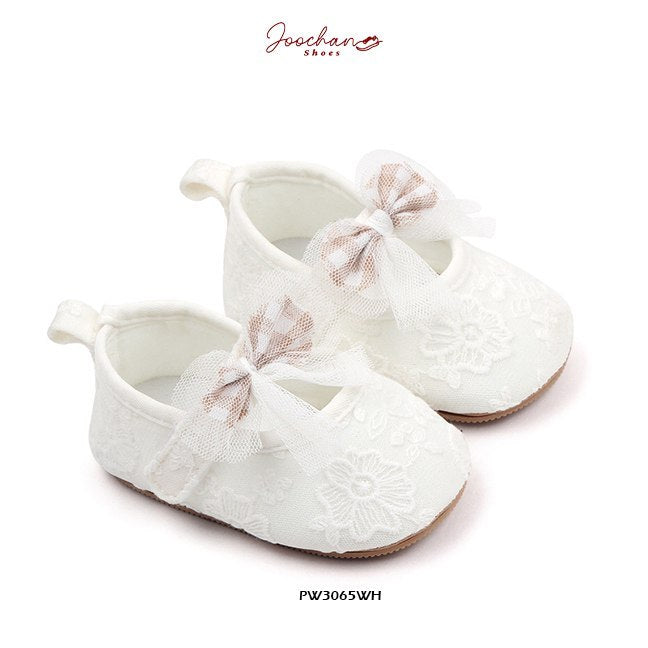 Sepatu Sneaker Prewalker Bayi Perempuan  Bordir Ribbon Style