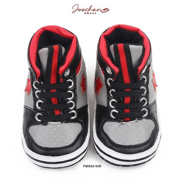 Sepatu Sneaker Prewalker Bayi Laki-Laki Cowok Motif Tali Star Red