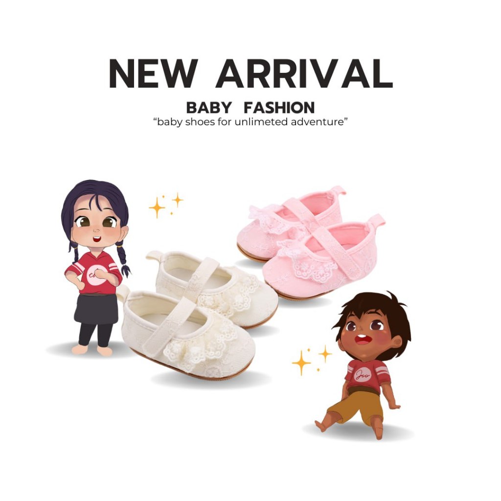 Sepatu Prewalker Bayi Perempuan Cewek Renda Style Bahan Premium