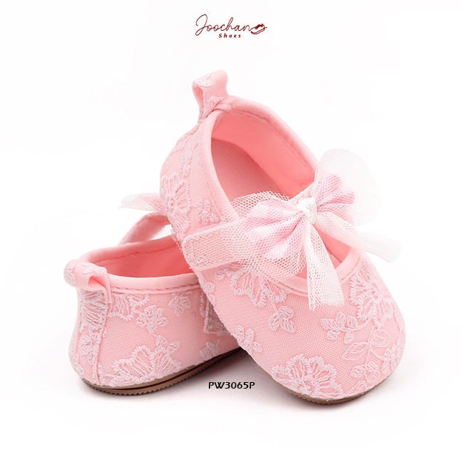 Sepatu Sneaker Prewalker Bayi Perempuan  Bordir Ribbon Style