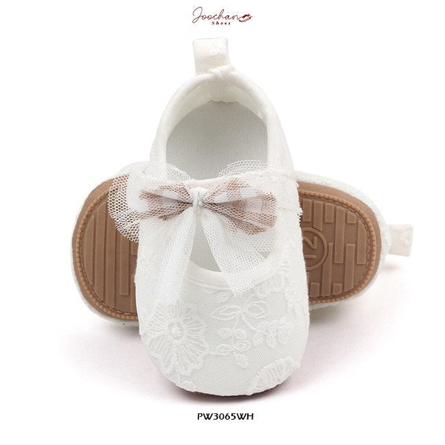 Sepatu Sneaker Prewalker Bayi Perempuan  Bordir Ribbon Style