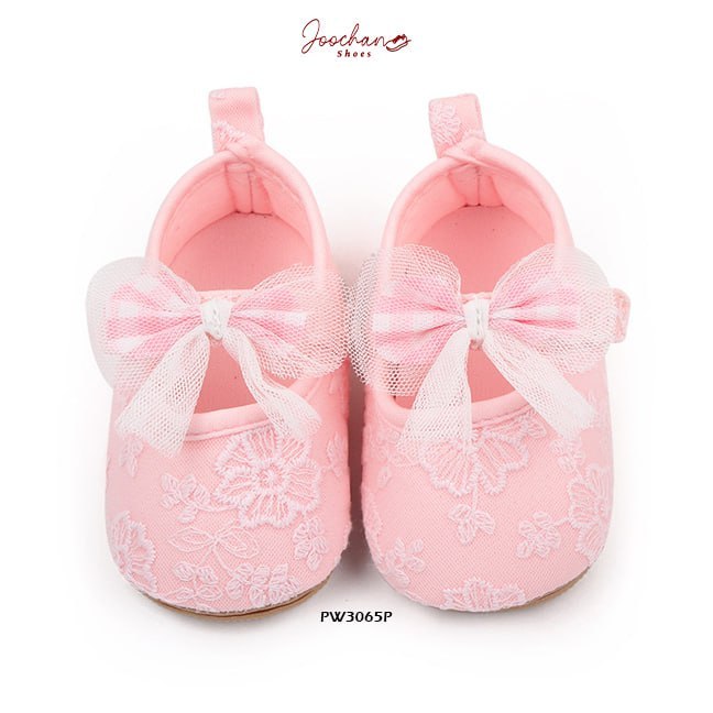 Sepatu Sneaker Prewalker Bayi Perempuan  Bordir Ribbon Style