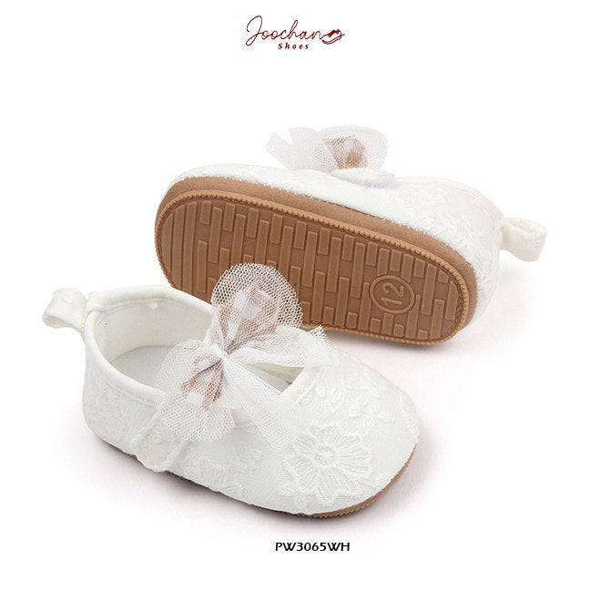 Sepatu Sneaker Prewalker Bayi Perempuan  Bordir Ribbon Style