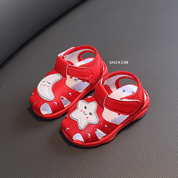 Sepatu Sandal Anak Cewek/Perempuan Usia 1-12 Bulan Style Bulan Bintang  Bahan Premium Impor