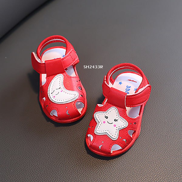 Sepatu Sandal Anak Cewek/Perempuan Usia 1-12 Bulan Style Bulan Bintang  Bahan Premium Impor