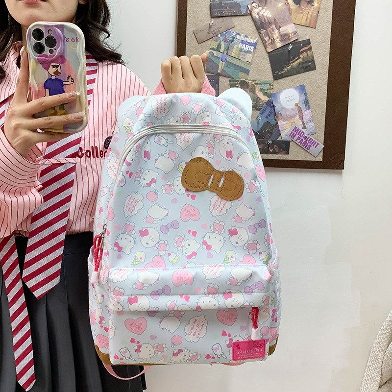 Tas Sekolah Anak Ransel Cewek/Perempuan TK SD SMP Style Hello Kitty Bahan Premium Impor