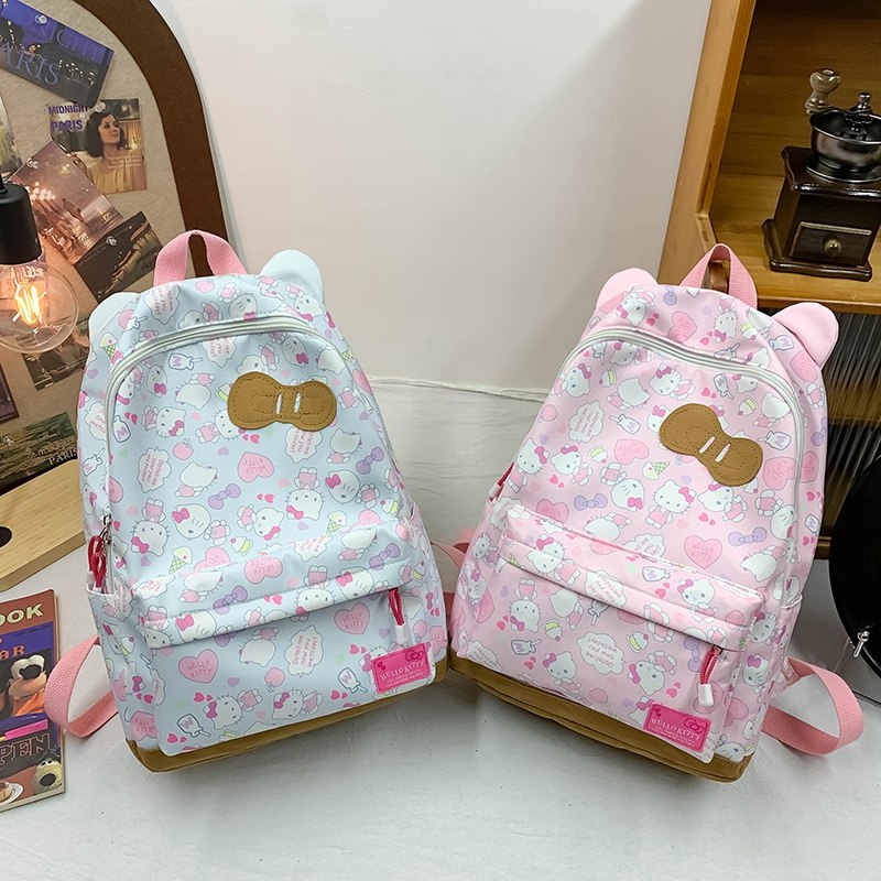 Tas Sekolah Anak Ransel Cewek/Perempuan TK SD SMP Style Hello Kitty Bahan Premium Impor