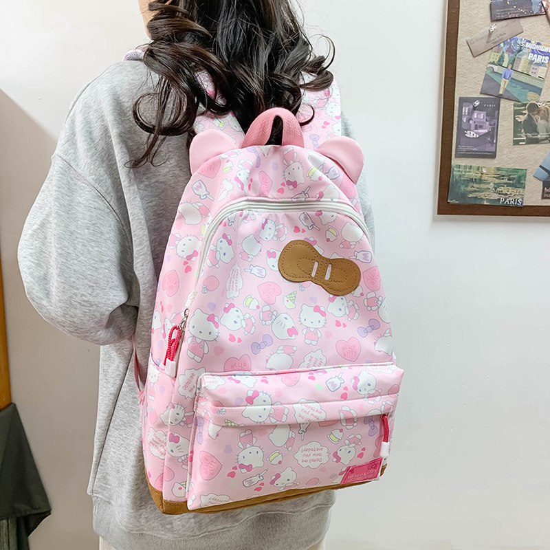 Tas Sekolah Anak Ransel Cewek/Perempuan TK SD SMP Style Hello Kitty Bahan Premium Impor