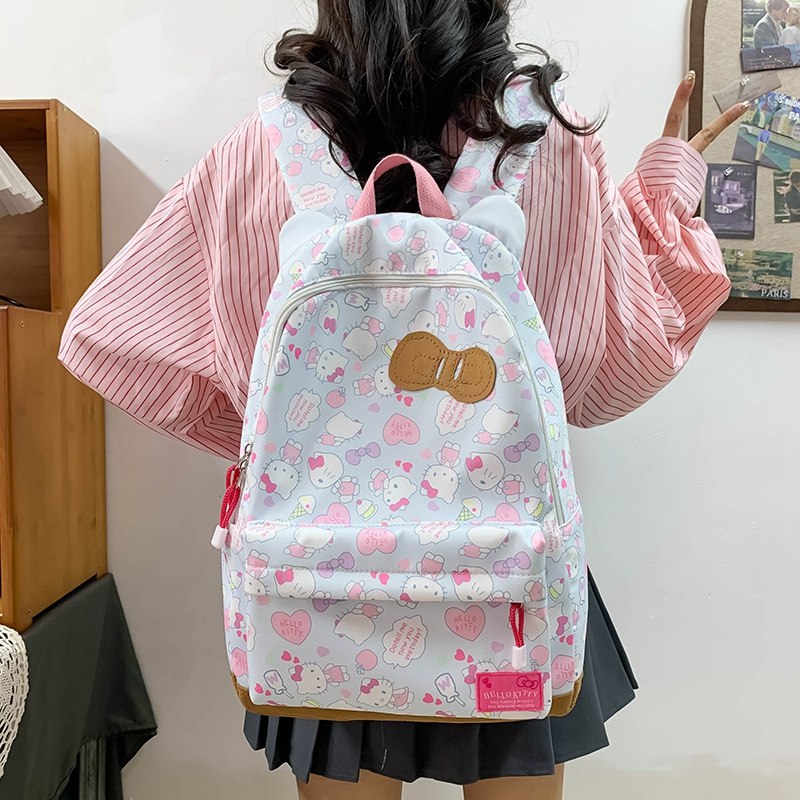 Tas Sekolah Anak Ransel Cewek/Perempuan TK SD SMP Style Hello Kitty Bahan Premium Impor