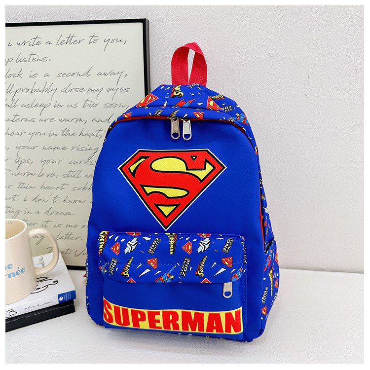 Tas Sekolah Anak Cowok/Laki TK SD SMP Style Superhero|Ultraman|Spiderman|Mario|Superman|Batman|Captain America Bahan Premium Impor